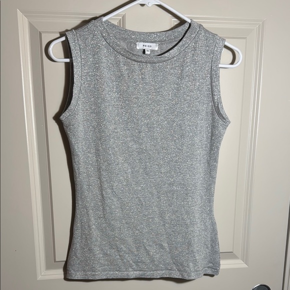 Reiss Tops - Reiss Gray Sparkly Sleeveless Top
